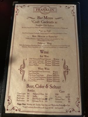 Menu photo 1 The Franklin Inn Richmond, VA Menu photo 1 The Franklin Inn Richmond, VA
