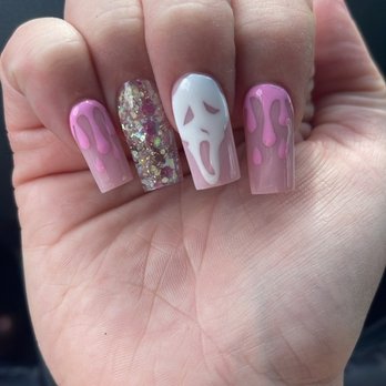 J's Nails and Spa - Halloween full set (free handed) - Nail Salons Near Me - Vista, California