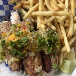 Fresh Catch of the day (Aku) Fresh bowl with mango salsa  Lime cream Cole slaw