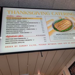 Thanksgiving menu Thanksgiving menu