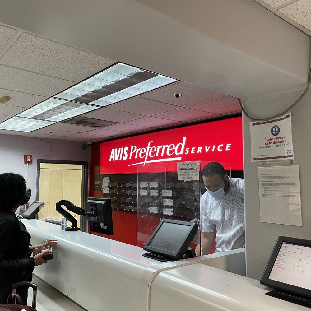 The Avis/Budget counter in the rental garage at the John Wayne airport. The Avis/Budget counter in the rental garage at the John Wayne airport.