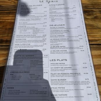 Le Gamin - Menu - French Near Me - Brooklyn, New York