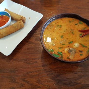 Saigon Cafe - Pork and Shrimp Rolls with Tomka soup . - Vietnamese Near Me - Austin, Texas Saigon Cafe - Pork and Shrimp Rolls with Tomka soup . - Vietnamese Near Me - Austin, Texas