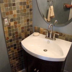 Half bathroom remodel in Shelby Township, Michigan.