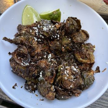 The Monica - The most hammered and ridiculous Brussels sprouts that alleged contained carne seca.  Definitely not worth the calories or attempt to eat. - Breakfast & Brunch Near Me - Tucson, Arizona