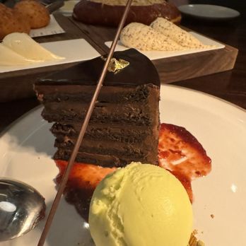Paul’s Café - Seven layer chocolate, blackout cake with pistachio gelato - Cafes Near Me - Marina Del Rey, California Paul’s Café - Seven layer chocolate, blackout cake with pistachio gelato - Cafes Near Me - Marina Del Rey, California
