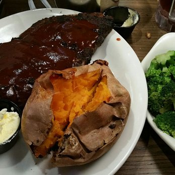 Colton's Steakhouse - Half ribs woth broccoli and baked sweet potato - American Near Me - Bardstown, Kentucky