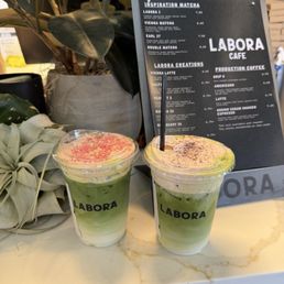 Strawberry & blueberry matcha