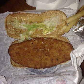 Burger King - Chicken sandwich #2. after seeing the first sandwich maybe they ran out of lettuce, but both sandwiches looked horrible! - Burgers Near Me - Winston Salem, North Carolina