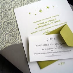 Letterpress wedding invitation