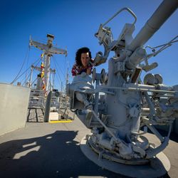 American Victory Ship & Museum - Gunner on ship