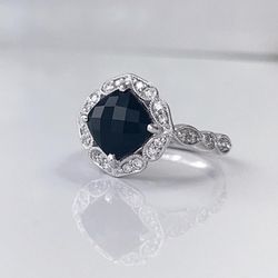 No traditional onyx custom engagement ring.