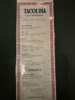 Menu photo 4 Tacolina Los Angeles, CA