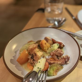 Ethel's Fancy - "Salt and Pepper" Spanish Octopus ($29) - New American Near Me - Palo Alto, California Ethel's Fancy - "Salt and Pepper" Spanish Octopus ($29) - New American Near Me - Palo Alto, California