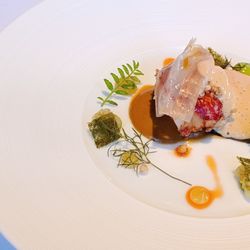 The Ledbury - Scottish Lobster, Gooseberry, Iberian Ham, Saffron, Smoked Mussel. 2026 09 12. M3. 288.