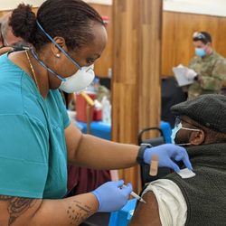 Harvard Street Neighborhood Health Center - Mass Vaccine Site at Prince Hall Grand Lodge in Grove Hall, Dorchester