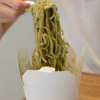 Dal Moro's Fresh Pasta To Go - Pesto Spaghetti with Parmesan and Mozzarella - Italian Near Me - Toronto, Ontario Dal Moro's Fresh Pasta To Go - Pesto Spaghetti with Parmesan and Mozzarella - Italian Near Me - Toronto, Ontario