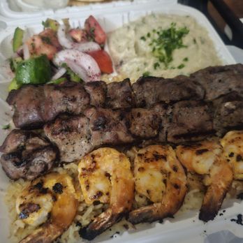 Kabab Crush - Beaf, lamb, shrimp, eggplant & salad. - Mediterranean Near Me - Artesia, California Kabab Crush - Beaf, lamb, shrimp, eggplant & salad. - Mediterranean Near Me - Artesia, California
