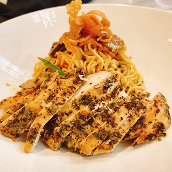 One Flew South - a plate of chicken and noodles - New American Near Me - Atlanta, Georgia One Flew South - a plate of chicken and noodles - New American Near Me - Atlanta, Georgia