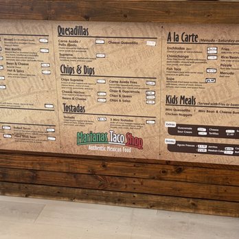 Marianas Taco Shop - Menu board - Mexican Near Me - Frisco, Texas Marianas Taco Shop - Menu board - Mexican Near Me - Frisco, Texas