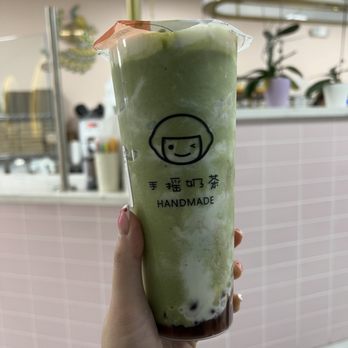 Gotcha Bubble Tea on Steeles - Matcha red bean, large size - Bubble Tea Near Me - Thornhill, Ontario