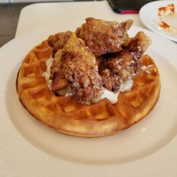 Kapa Hale - Chicken and waffles - light batter, juicy chicken, and crispy waffle. I'll have to order this for myself next time. - Hawaiian Near Me - Honolulu, Hawaii Kapa Hale - Chicken and waffles - light batter, juicy chicken, and crispy waffle. I'll have to order this for myself next time. - Hawaiian Near Me - Honolulu, Hawaii