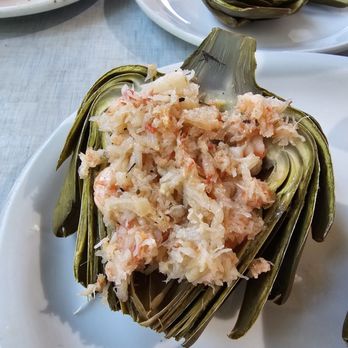 Moss Landing Cafe - Stuffed artichoke.  The best part was the artichoke. - American Near Me - Moss Landing, California