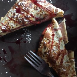 Best crepes I've had in Toronto! Salmon crepe and strawberry Nutella:) yum!