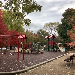 Pontiac Square Park - The playground has a natural surface.