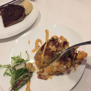 American Prime - Crabcake served on a fried green tomato - American Near Me - McLean, Virginia