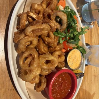 North Italia - Fried Crispy Calamari ( I think ) the veggies are coated in a delicious sauce! Comes with two dipping sauces - Italian Near Me - Gilbert, Arizona North Italia - Fried Crispy Calamari ( I think ) the veggies are coated in a delicious sauce! Comes with two dipping sauces - Italian Near Me - Gilbert, Arizona