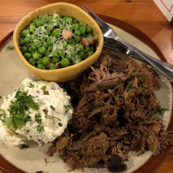 OMC Smokehouse - Smoked Pulled Pork, Peas and Pancetta, Roasted Bacon and Blue Cheese Potato Salad. - Barbeque Near Me - Duluth, Minnesota