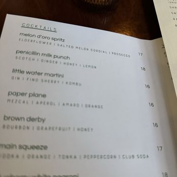 Little Water - Cocktail menu - New American Near Me - Philadelphia, Pennsylvania Little Water - Cocktail menu - New American Near Me - Philadelphia, Pennsylvania