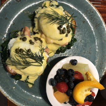 Clear Sky Cafe - Eggs Benedict with smoked salmon - New American Near Me - Clearwater, Florida Clear Sky Cafe - Eggs Benedict with smoked salmon - New American Near Me - Clearwater, Florida