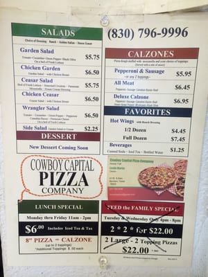 Menu photo 3 Cowboy Capital Pizza Bandera, TX Menu photo 3 Cowboy Capital Pizza Bandera, TX