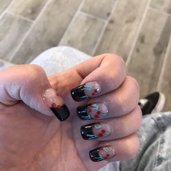 Bebe Nails - It was suppose to be a black French tip with cherrys