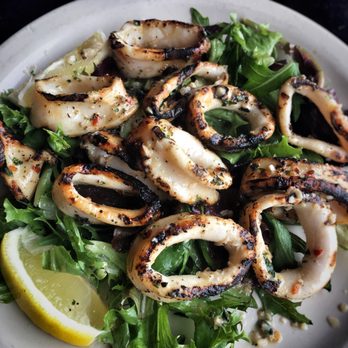 Sliccily Pizza Pub - Grilled calamari on a bed of greens - Pizza Near Me - North Riverside, Illinois
