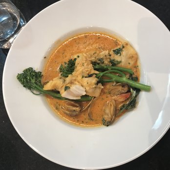 Atelier by Radex - Halibut cheeks  Clams Shrimp Creamy broth OMGoodness - French Near Me - Denver, Colorado