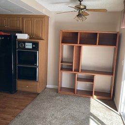 Before (I was using a tv stand to extend the kitchen due to cabinet space)