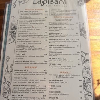 Lapisara Eatery - Menu - Breakfast & Brunch Near Me - San Francisco, California
