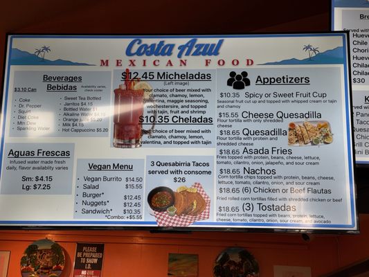 Menu photo 1 Costa Azul Davenport, CA Menu photo 1 Costa Azul Davenport, CA