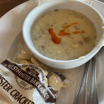 The Schooner Restaurant & Lounge - Cup of Clam Chowder @ The Schooner. - Seafood Near Me - Netars, Oregon