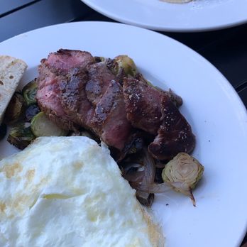 Half & Half - Side of Clara Cakes with Steak and Eggs - Breakfast & Brunch Near Me - St. Louis, Missouri