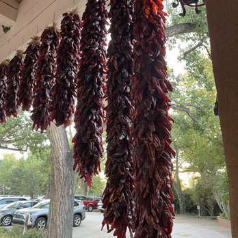 El Pinto - Chili Ristras hanging at the entrance! - New Mexican Cuisine Near Me - Albuquerque, New Mexico