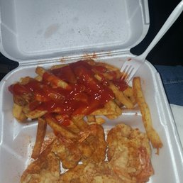 Half dozen shrimp & fries $10 Half dozen shrimp & fries $10