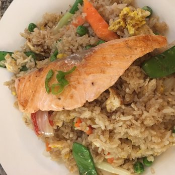Eggs & Thai Café - Grilled salmon fried rice. - Thai Near Me - Dedham, Massachusetts