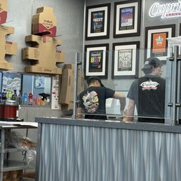 Super nice staff making my sandwich.
