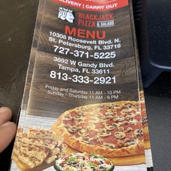 Blackjack Pizza and Salads - Menu