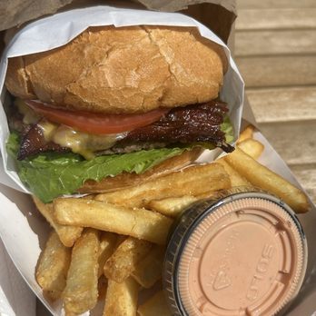 Custard King - There were plenty of fries under that delicious burger!! - Ice Cream & Frozen Yogurt Near Me - Astoria, Oregon Custard King - There were plenty of fries under that delicious burger!! - Ice Cream & Frozen Yogurt Near Me - Astoria, Oregon