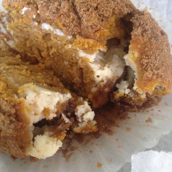 Coffee Gallery - Pumpkin Cheesecake Muffin Pt. 2, view of the inside. - Coffee & Tea Near Me - Haleiwa, Hawaii